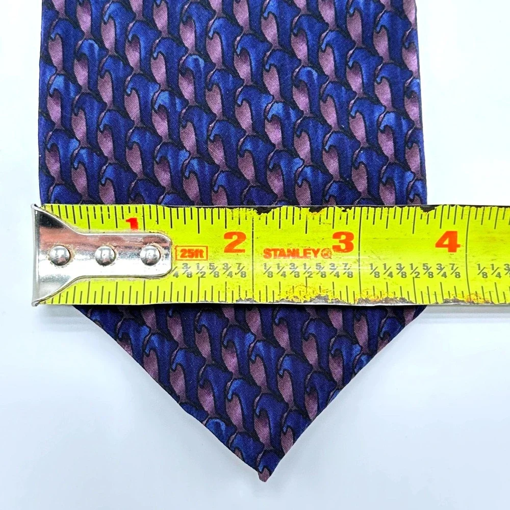 Michael Ciravolo Christopher Reeve Collection Silk Tie Blue Purple Geometric USA